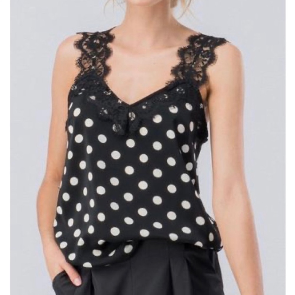 Gotta have this Polk a dot, eyelash lace trim cami
